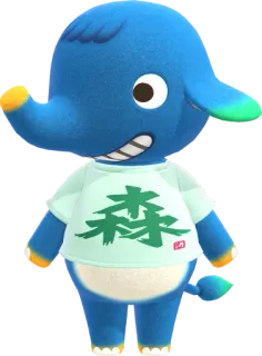 🐘 Axel animal crossing, axel, elefant, videospiel, cartoon, blau, charakter telegram sticker