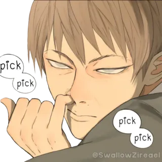 👃 pick pick pick pick dibujos animados, hurgarse la nariz, molesto, aburrido telegram sticker
