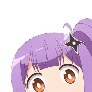 👀 Anime, Dziewczyna, Słodkie, Podglądanie, Fioletowe włosy, Gwiazda, Animacja telegram sticker