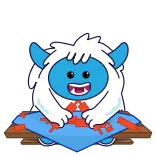 🟥 Monster, Cartoon, Yeti, Kreatur, Illustration, skurril telegram sticker