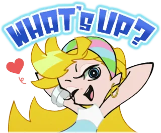 👉 WHAT'S UP? cartoon, anime, girl, hello, greeting telegram sticker