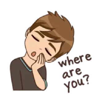 🤨 Where are you? assonnato, cartone animato, domanda, in attesa, annoiato telegram sticker