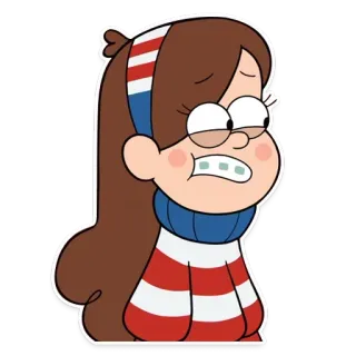 😬 Mabel Pines Gravity Falls Mabel Pines, Gravity Falls, Desenho animado, Personagem, Adesivo, Animação whatsapp sticker