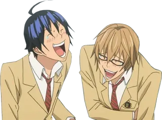 🤣 Anime, Freunde, Lachen, Schuluniformen, Fröhlich, Jungen, Manga whatsapp sticker