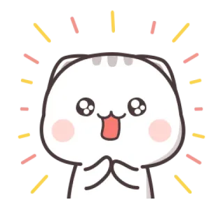 🤩 cat, kawaii, cute, happy, celebration, excitement whatsapp sticker