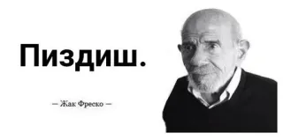 🌟 Jacque Fresco Пиздиш. жак фреско, оскорбительное, русский, цитата telegram sticker