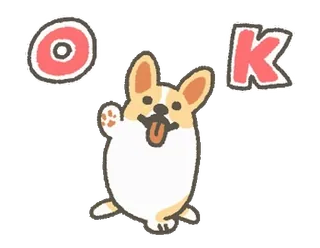 👍 OK hond, corgi, ok, goedkeuring, schattig, huisdier, dier whatsapp sticker