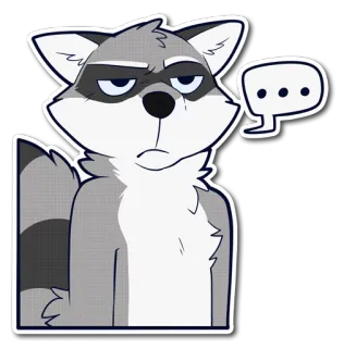 💬 енот, наклейка, мультфильм, животное, млекопитающее whatsapp sticker