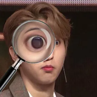 😜 ojo, lupa, cara, kpop, gracioso whatsapp sticker