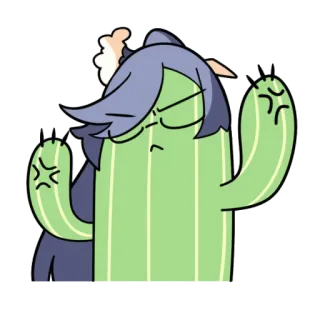🌵 cartoon, cactus, angry, prickly, annoyed, frustrated, character, expression telegram sticker