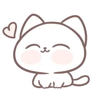 😊 gato, fofo, coração, animal, kawaii telegram sticker