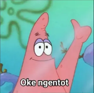 👍 Patrick Star Spongebob Squarepants Oke ngentot dessin animé, Bob l'éponge, Patrick, drôle, offensant whatsapp sticker