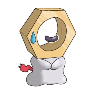 😢 Meltan Pokémon, Meltan, Tipo Acciaio, Pokémon misterioso, Videogioco, Personaggio telegram sticker