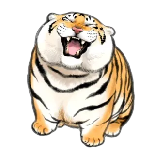 😁 tigre, animale, carino, cartone animato, felice, divertente telegram sticker