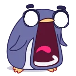 😱 เพนกวิน, น่ารัก, การ์ตูน, สัตว์, นก, สติกเกอร์, ตลก, สีหน้า whatsapp sticker