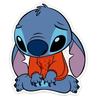☹️ Stitch เศร้า, สติทช์, ดิสนีย์, การ์ตูน, น่ารัก, เอเลี่ยน, ตัวละคร telegram sticker