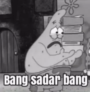 😆 Patrick Star Spongebob Squarepants Bang sadar bang แพทริก, ดาว, สพันจ์บ็อบ, การ์ตูน, เศร้า telegram sticker