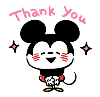 🐮 Thank You thank you, gratitude, cute, cartoon, mickey telegram sticker