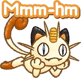 🙂 Mmm-hm animal, cat, Mmm-hm, cartoon telegram sticker