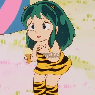 🍦 Lum Invader Urusei Yatsura Anime, Hoạt hình, Nhân vật, Lum, Urusei Yatsura, Người ngoài hành tinh, Kem telegram sticker