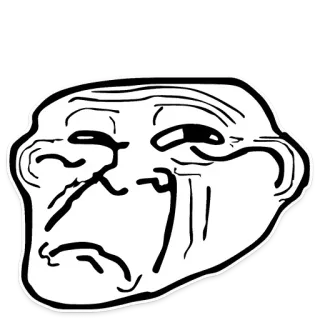 🙁 Trollface Meme, Troll, Internet, Drôle, Expression, Visage whatsapp sticker