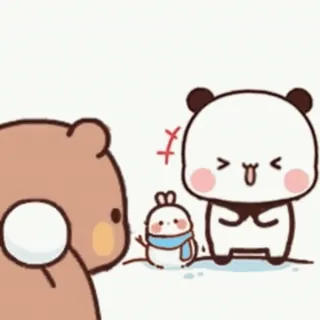 😂 Dessin animé, Ours, Boule de neige, Neige, Mignon, Animé telegram sticker