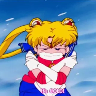 ☃️ Sailor Moon It's COLD! Anime, Dingin, Salju, Kartun, Beku, Sailor Moon, Manga whatsapp sticker