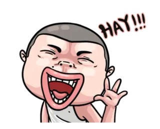 😄 HAY!!! Dibujo animado, Personaje, Expresión, Saludo, Feliz, Alegre whatsapp sticker