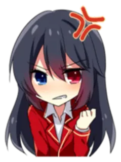 😡 Anime, Hoạt hình, Tức giận, Cô gái, Dễ thương, Cảm xúc telegram sticker