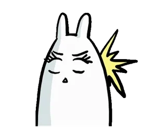 😨 dessin animé, animal, lapin, lapinou, illustration telegram sticker