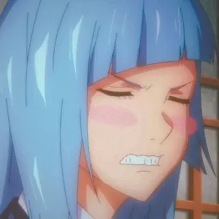 👾 anime, angry, frustrated, girl, blue hair telegram sticker
