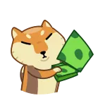 🤑 狗, 柴犬, 钱, 现金, 财富, 卡通, 可爱 telegram sticker