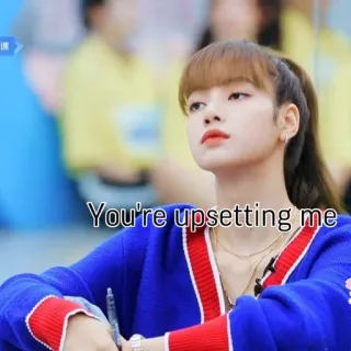 😐 Lisa You're upsetting me woman, upset, frustrated, expression, celebrity telegram sticker