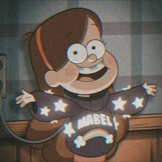 🧃 Mabel Pines Gravity Falls MABEL mabel pines, gravity falls, cartoon, stars, rainbow, cute whatsapp sticker