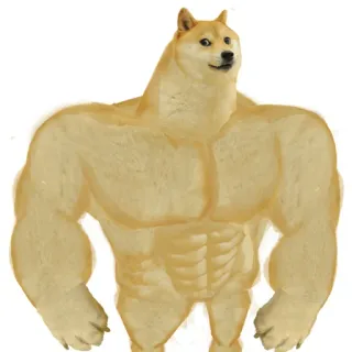 💪 Doge doge, meme, funny, strong, buff, dog telegram sticker