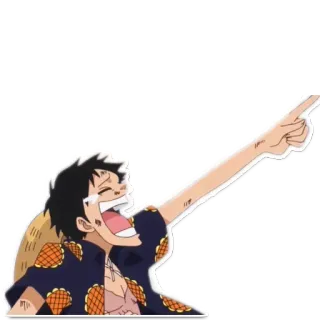 😂 Monkey D. Luffy One Piece luffy, one piece, anime, manga, cartoon, pointing, laughing telegram sticker