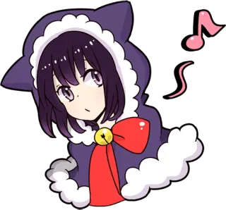 😗 Anime, Kawaii, Kucing, Lucu, Hoodie, Musik, Karakter telegram sticker