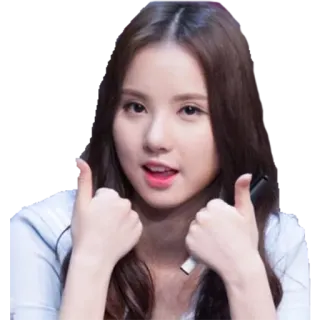 👍 donna, pollice in su, coreano, asiatico, positivo, ragazza whatsapp sticker