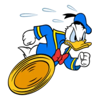 🏃 Donald Duck Hoạt hình, Tức giận, Vịt, Disney, Nhân vật, Vịt Donald telegram sticker