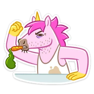 😠 unicórnio, engraçado, rosa, desenho animado, fantasia whatsapp sticker