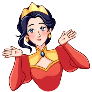 🤷‍♀️ queen, cartoon, woman, princess, crown, character, royalty, female telegram sticker