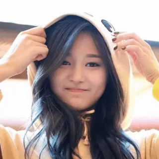 🐻 femme, mignon, portrait, asiatique, fille, sweat à capuche telegram sticker