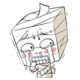 😬 mummy, cartoon, crying, sad, bandages telegram sticker