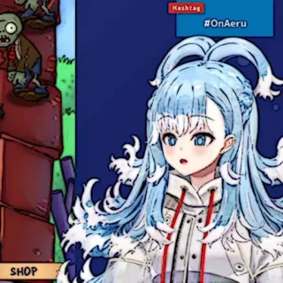 🌊 #Onaeru vtuber, anime, kobo kanaeru, hololive, cute, animated, plants vs zombies telegram sticker
