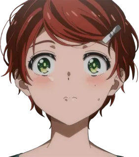 😳 anime, girl, character, red hair, portrait telegram sticker
