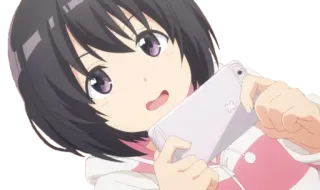 🤤 动漫, 女孩, 可爱, 手机, 自拍 telegram sticker