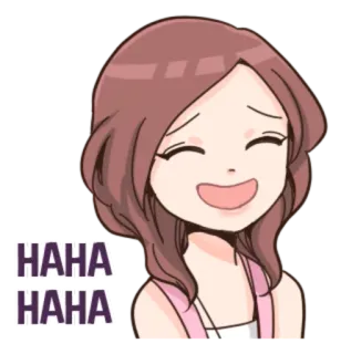 😄 HAHA HAHA lachen, haha, fröhlich, glücklich, frau telegram sticker