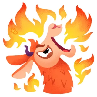 🔥 api, kebakaran, binatang, antilop, phoenix, makhluk telegram sticker