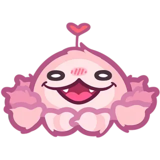 😈 만화, 귀여운, 분홍색, 캐릭터, 하트, 괴물 telegram sticker