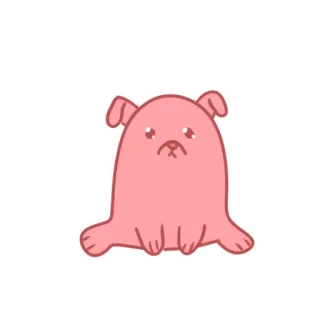 🥺 狗, 可爱, 宠物, 卡通, 粉色, 悲伤 telegram sticker